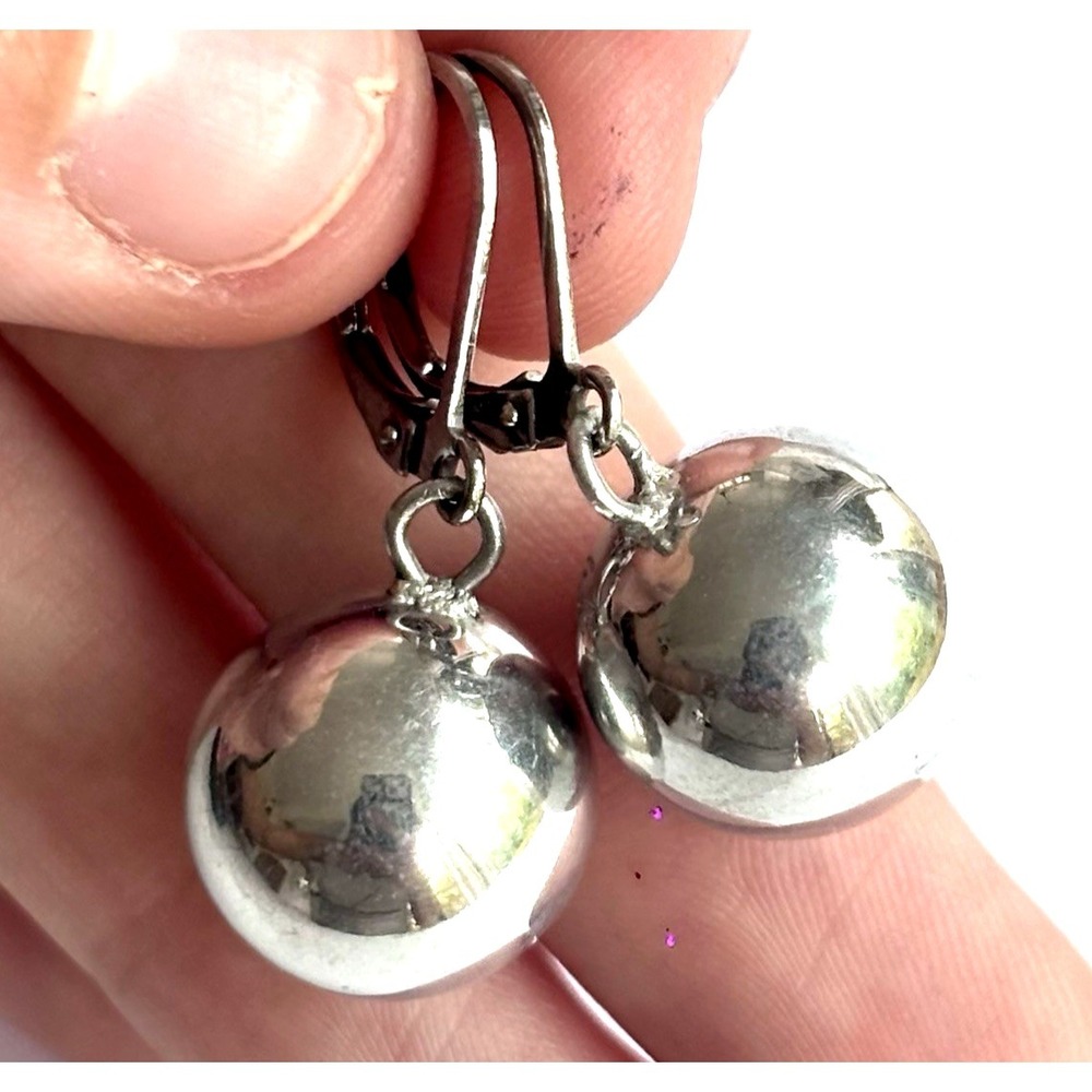 Arthur Court Aluminum Dangle Earrings 1 In Sphere Discontinued Jewelry